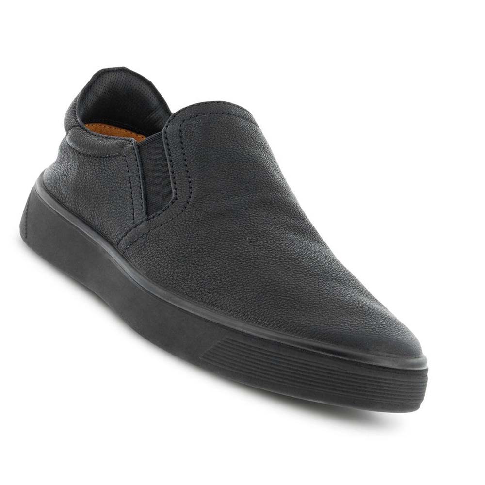 Ecco Street Tray Retro Slip-on Casual Skor Herr Svarta | SE 499ILH